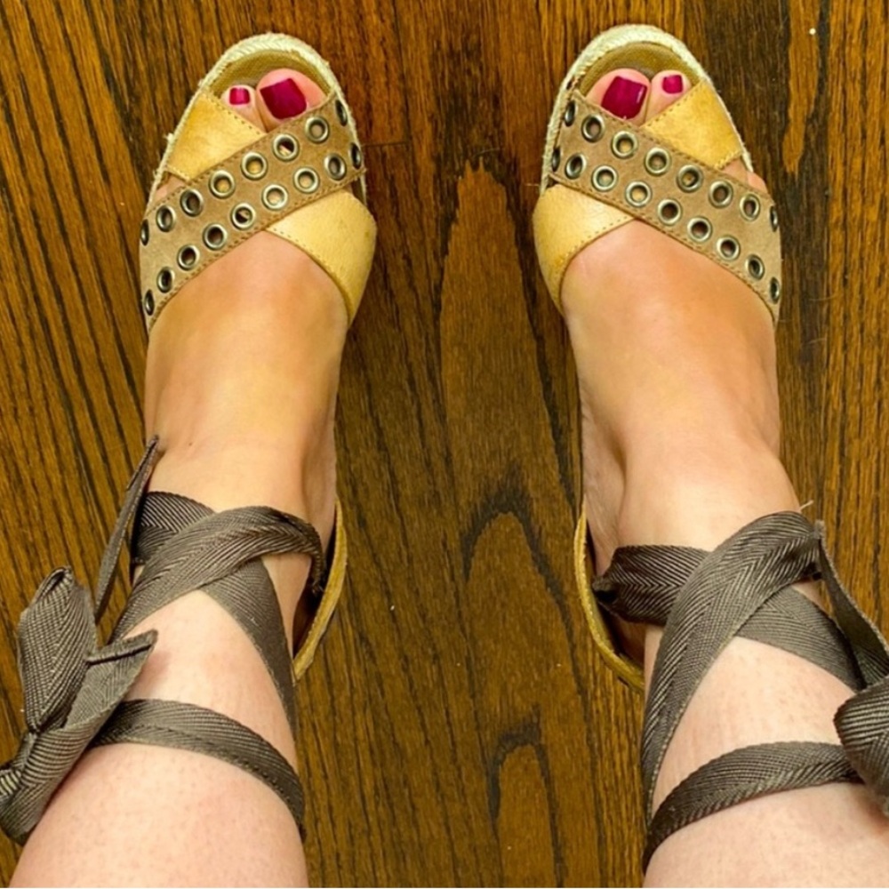 Yves Saint Laurent (YSL) Stylish Tan and Brown Women's Sandals